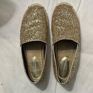 Rebecca Minkoff Gold Sparkle Espadrilles 8.5